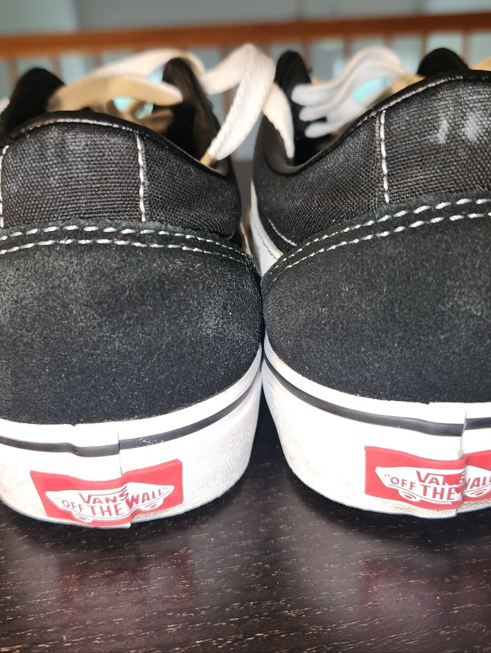Vans Women's Suede And Canvas Black and White Low-Top Skate Sneakers - Picture 6 of 9